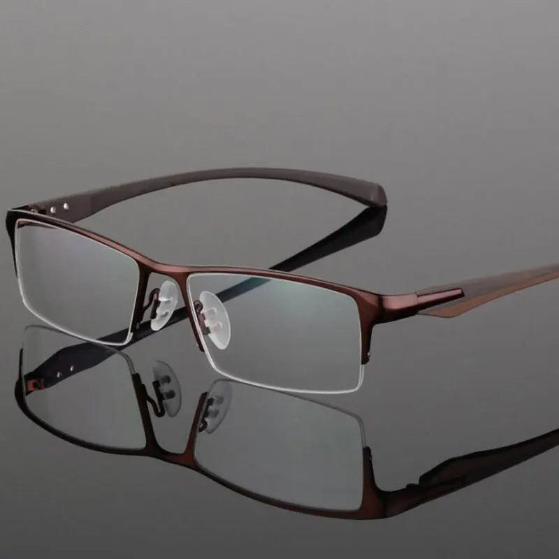 HOTOCHKI IP Electronic Plating Alloy Metal Men Eyeglasses Frame Optical Glasses Prescription Male Eyewear Spectacles