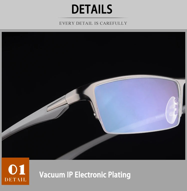 HOTOCHKI IP Electronic Plating Alloy Metal Men Eyeglasses Frame Optical Glasses Prescription Male Eyewear Spectacles