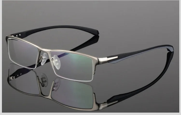 HOTOCHKI IP Electronic Plating Alloy Metal Men Eyeglasses Frame Optical Glasses Prescription Male Eyewear Spectacles