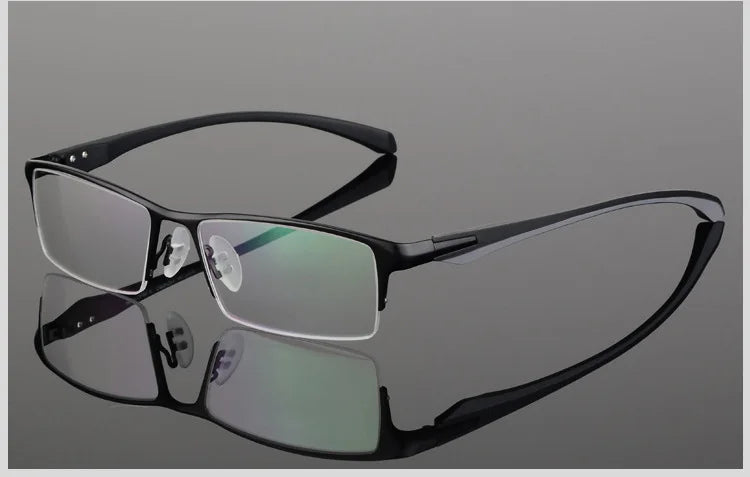 HOTOCHKI IP Electronic Plating Alloy Metal Men Eyeglasses Frame Optical Glasses Prescription Male Eyewear Spectacles