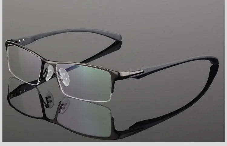 HOTOCHKI IP Electronic Plating Alloy Metal Men Eyeglasses Frame Optical Glasses Prescription Male Eyewear Spectacles