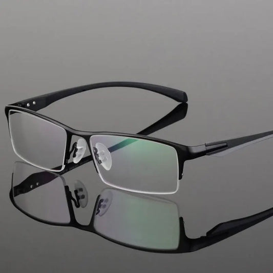 HOTOCHKI IP Electronic Plating Alloy Metal Men Eyeglasses Frame Optical Glasses Prescription Male Eyewear Spectacles