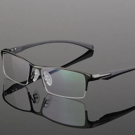 HOTOCHKI IP Electronic Plating Alloy Metal Men Eyeglasses Frame Optical Glasses Prescription Male Eyewear Spectacles