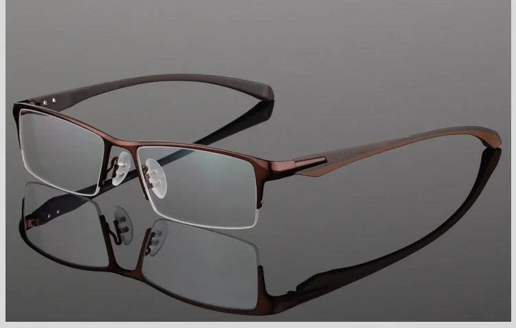 HOTOCHKI IP Electronic Plating Alloy Metal Men Eyeglasses Frame Optical Glasses Prescription Male Eyewear Spectacles