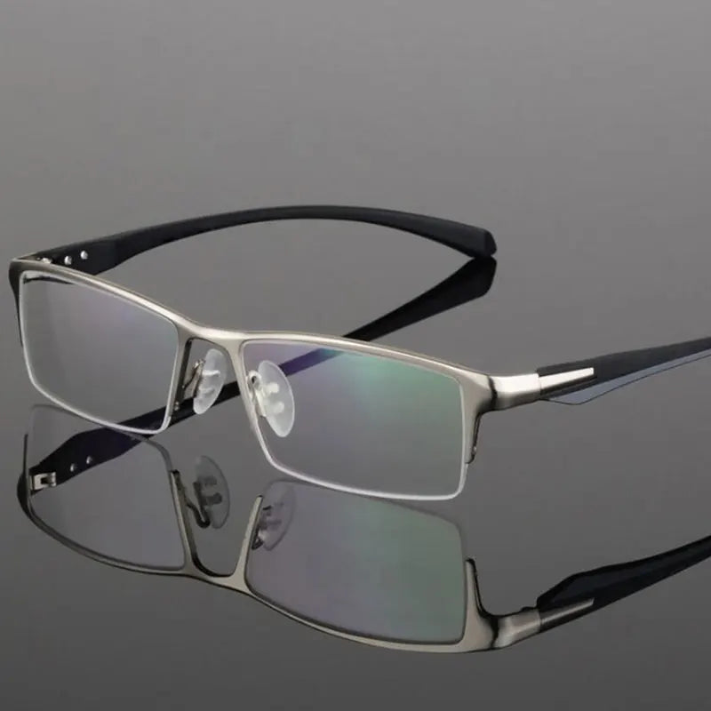 HOTOCHKI IP Electronic Plating Alloy Metal Men Eyeglasses Frame Optical Glasses Prescription Male Eyewear Spectacles