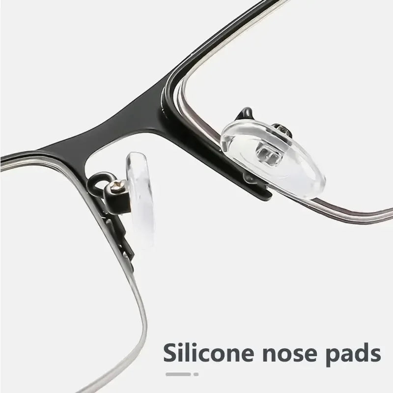 Business Metal Half Frame Photochromic Reading Glasses Anti-blue Light Far Sight Glasses Men High-definition Presbyopia Glasses