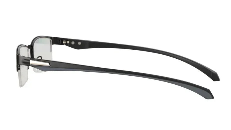 Business Metal Half Frame Photochromic Reading Glasses Anti-blue Light Far Sight Glasses Men High-definition Presbyopia Glasses